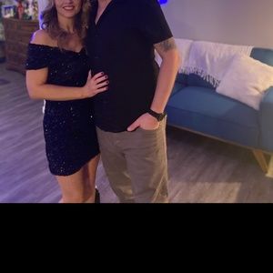 Zara black sequin off shoulder